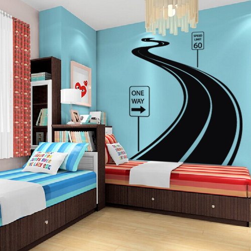 Large 46x75 Wall Decal Vinyl Sticker Decals Art Decor Design Road Track Car Band Traffic Sign Nursery Kids Gift (M1424)