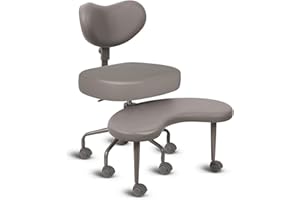 Pipersong Meditation Cross Legged Chair PRO Venti, ADHD Chair with Height Adjustable Backrest, Criss Cross Desk Use with Footrest and Wheels for Home Office, Flexible Design for Fidgety Sitters, Gray