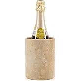 SPESHSTONES Marble Wine Chiller 6.5 Inch Handmade Travertine Wine Cooler, Stone Bottle Holder Countertop, Marble Champagne Chiller for Home Bar, Party & Gifts