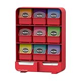 Mind Reader 9 Removable Drawers Tea Bag holder and Condiment Organizer, Red