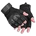 Ftiier Tactical Gloves Military Rubber Hard Knuckle Gloves Fingerless/Half Finger Outdoor Gloves for Cycling Motorcycle-M