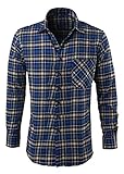 XQS Men's Long Sleeve Plaid Flannel Shirt