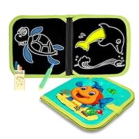 HONGKIT Birthday Gift for 2-8 Years Old Girl,Painting Drawing Doodle Board Book with Reuse Erasable for 2-8 Years Old Kids Toys for 2-8 Yrs Old Girl(HBB-Ocean)