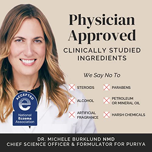 Puriya National Eczema Association Accepted Cream, Dry Itchy Skin Relief, Colloidal Oatmeal