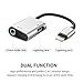iPhone 7/8/X Headphone AUX Adapter 8 Pin Lightning Charging to 3.5mm Audio Splitter for iPhone X, iPhone 8/8 Plus, iPhone 7/7 Plus Compatible with IOS 11 Silver