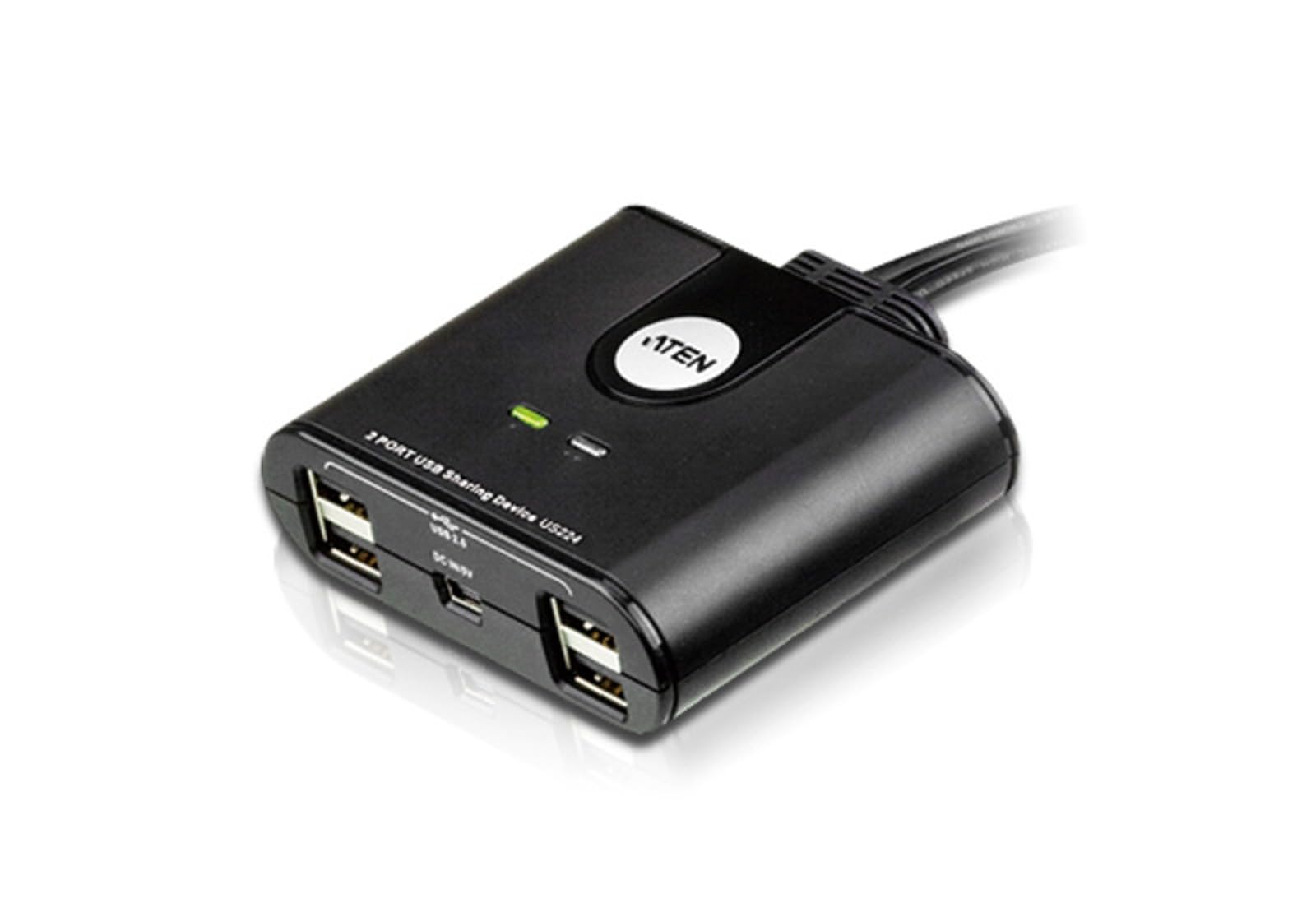Aten US224 2 Port USB 2.0 Peripheral Hub - Black