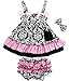 Jubileens 2 PCS Baby Toddlers Infant Girls Cotton Cute Dress+ Underpants Outfit Sets (S(0-6 Months), Pink)