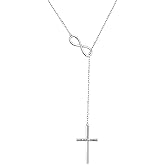DAOSHANG S925 Sterling Silver Y Necklace for Women butterfly/infinity Cross Necklace Lariat Necklace Drop Necklaces Y Necklace Jewelry for Women