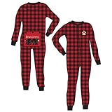 Lazy One Cotton Bear Cheeks Flapjack Pajamas (Red Plaid/ 4T)