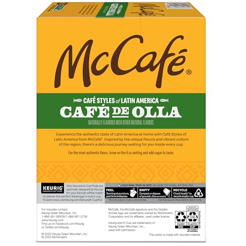 MCCAFE CAFE STYLES OF LATIN AMERICA CAFE DE OLLA, KEURIG SINGLE SERVE K-CUP COFFEE PODS, 20 COUNT
