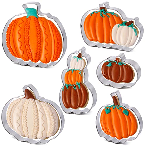 Pumpkin Cookie Cutter Set 6 Piece Different Pumpkin Shapes Stainless