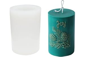 NINEXY 3D Cylinder Pine Cone Candle Mold,Silicone Clay Soap Mould for Making Soy Wax Beeswax Candles Handmade Art Craft