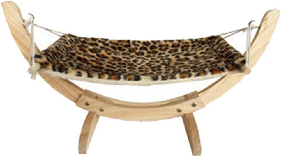 Eliky Cat Dog Wooden Hammock Nest Dog Cat Swing Bed Easy to Assemble Wood Construction Cats Accessories BKW
