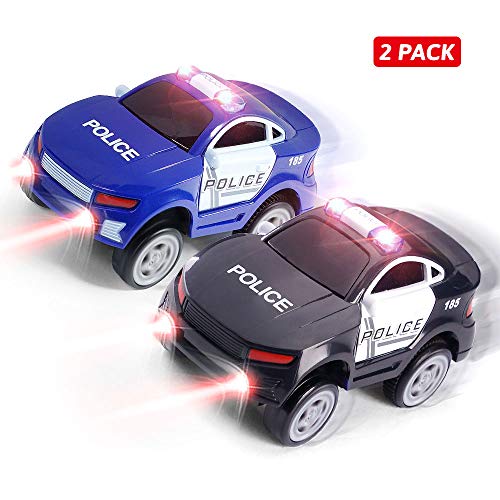 image for Aole Car Toys, 2 Pcs Electronic Police Car Toy Compatible with Race Ca