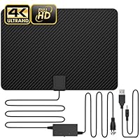 Updated 2019 Version Professional Carbon Fibre 65-120 Miles TV Antenna, Indoor TV Digital HD Antenna 4K HD Freeview Life Local Channels All Type Television Switch Amplifier Signal Booster