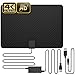Updated 2019 Version Professional Carbon Fibre 65-120 Miles TV Antenna, Indoor TV Digital HD Antenna 4K HD Freeview Life Local Channels All Type Television Switch Amplifier Signal Booster