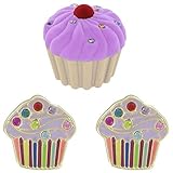 Cupcake Pierced Earrings w/ Crystal Sprinkles in Cupcake Velour Gift Box - Lavendar Purple