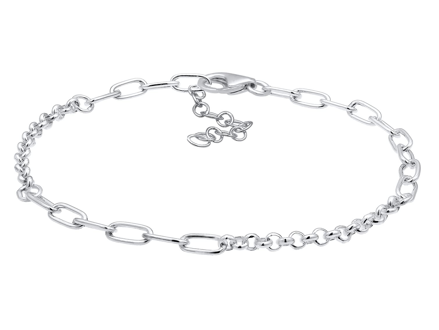 Nenalina 0203630519 Women's Charm Bracelet 925 Sterling Silver, Width 4 mm, Length 18 cm, Women's Charm Bracelet Suitable for All Standard Charm Pendants, 18 centimeters, Silver, Crystal