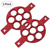 Silicone Pancakes Mold - New Upgrade Silicone Flip Molds 7 Circles Reusable Non Stick Egg Mold Ring pancake Maker for Kitchen - 2 Pack