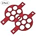 Silicone Pancakes Mold - New Upgrade Silicone Flip Molds 7 Circles Reusable Non Stick Egg Mold Ring pancake Maker for Kitchen - 2 Pack