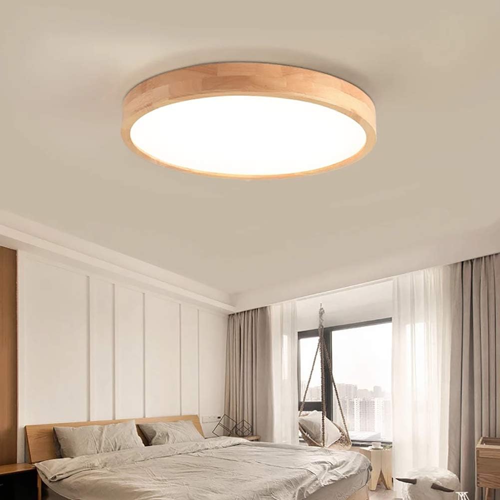 Deckenlampe aus Holz LED Deckenlampe Modern Ring Dimmbar Deckenleuchte