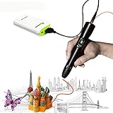 3D Pen For Kids ,Newest 3D Printing Pen Compatible ABS PLA Filament, KT-PRASE Portable 3D Printer Drawing Pen LCD Screen Supports Mobile Power (Black)