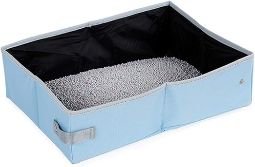 Qazxsw Caja de Arena para Gatos, Plegable, portátil, de Tela Oxford
