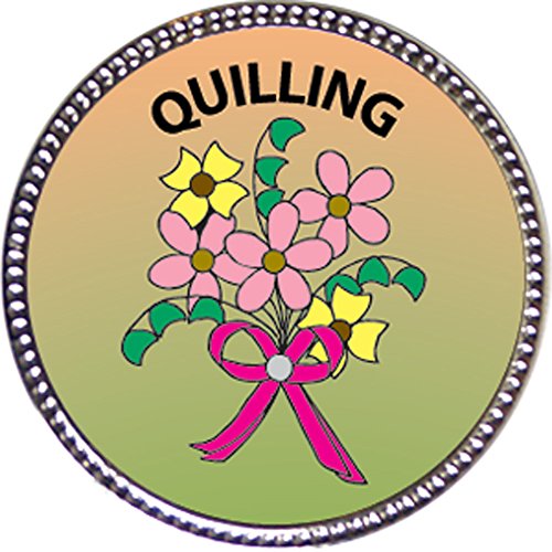 image for Quilling Award, 1 inch dia Silver Pin 