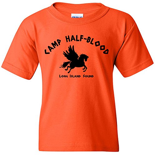 Amazing Items Camp Half Blood Demigods Unisex Youth's T-Shirt, X-Large, Orange