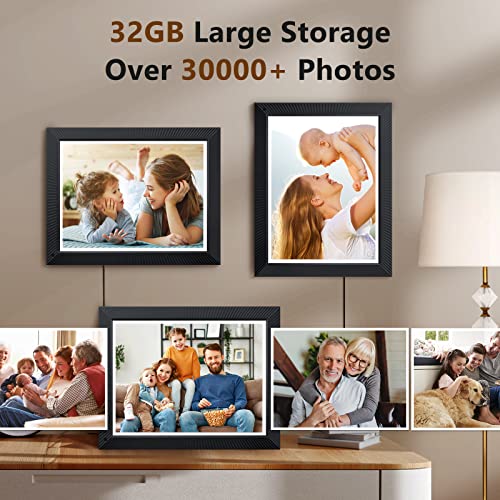 16.2 Inch Digital Picture Frame - Benibela 2.4G/5G Dual WiFi AI Smart Electronic Photo Frame, Remote & App Control, Motion Sensor, 32GB, Wall Mounted, Share Photo Video via App Cloud Email USB