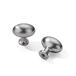 khtumeware 10 Pack 1-3/8 Inch Oval Brushed Satin