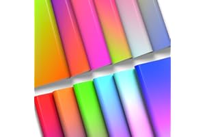 KASYU Smart Matless Transfer Sheets-12 Sheets 12" x 11.8" Gradient Pattern Sublimation Transfer Paper for Cricut EasyPress, Silhouette Cameo, DIY T-Shirts Mugs Tote Bags Pillowcase