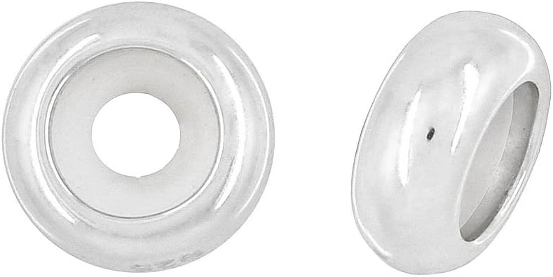 2PC Sterling Silver Rubber Charm Stopper Spacer Beads for European Charm Bracelet