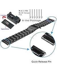 Olytop   Correa de repuesto para Samsung Gear S3 Frontier (acero inoxidable, 0.866 in, 3 cuentas, para Samsung Gear S3 Frontier Classic Smartwatch)