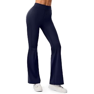 Flare Womens Dress Pants 2 in 1 work pants | Stretchy Tummy Control Work Slacks Business Casual Outfits for Women