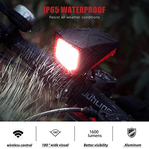 NOVSIGHT Bike Headlight with RF Remote Control 1600 Lumens Rechargeable
