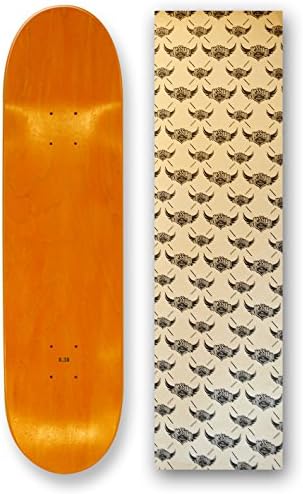 Professional Blank Skateboard Deck 8.38" with Jessup Grip tape (Orange)