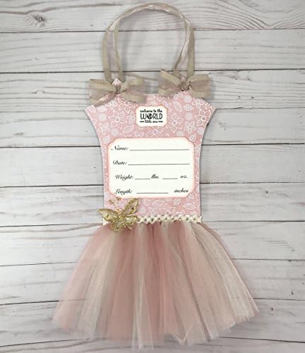 Pink (Dusty Rose) Customizable Baby Girl Door Hanger for Hospital and/or Nursery Door
