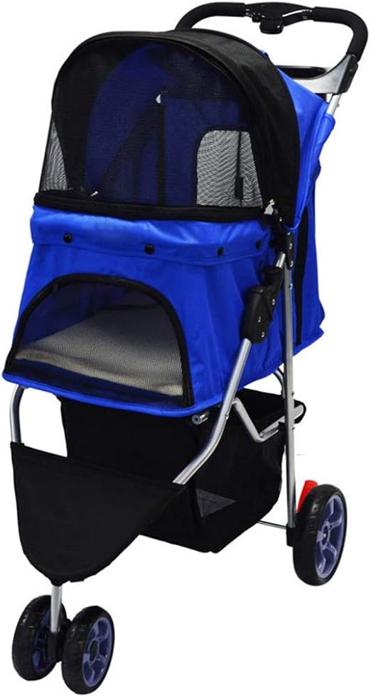 Amazon Co Jp ペットカート ドッグカート ペット用バギー 犬用ベビーカー 猫 バギー 犬のトロリーホイール付きベビーカーペットロードスター 子犬 年配の犬や猫のための高級ペットベビーカー 安い ディスカウント価格簡単折りたたみ式3輪トラベルペットジョガー