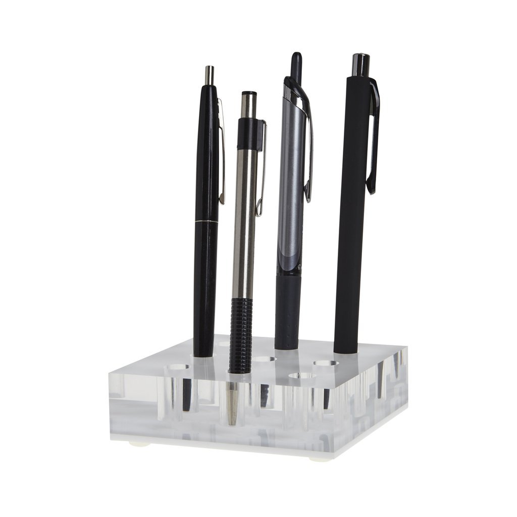 Buy JR William Modern Pen Holder 9, Modern White and Clear Acrylic Pen