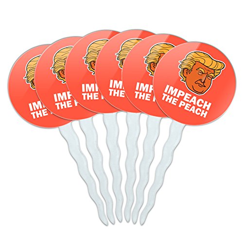 Impeach the Peach Donald Trump Funny Cupcake Picks Toppers Decoration Set of 6