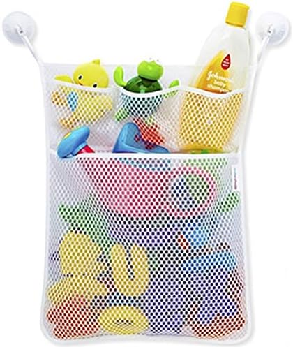 Cinhent Home 1PC Fashion New Baby Childs Toy Mesh Storage Bag Bath Bathtub Organizer，Clean Up Messy Rooms and Bedroom for Kids, 2 Pockets