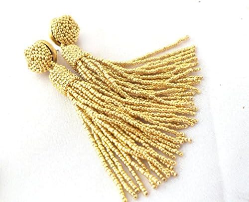 Gold luxury tassel earrings prom earrings long beaded tassle earrings bridesmaid gifts for womens