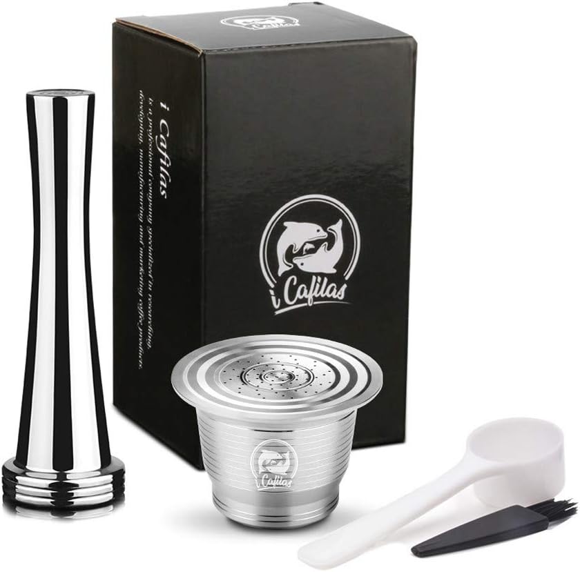 Samury Reusable Capsule Compatible with Nespresso Stainless Steel Refillable Capsules Pods Coffee Filter Cup Compatible with Most Nespresso