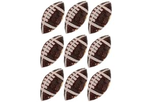 SAIXCCS 9 Pack Sequin Football Patches,Trucker Hat Patches,Iron on Rugby Fabric Patches for Clothes Sewing Patch for Holes Jeans Dress Backpack Bag Shoe Gameday Decorative Applique (Brown)