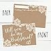 Hadley Designs 15 Will You Be My Bridesmaid Cards Kraft Lace, I Can't Say I Do Without You, Rustic Bridesmaids Proposal Note For Gifts, Blank Ask To Be Your Bridesmaids Invitations Set