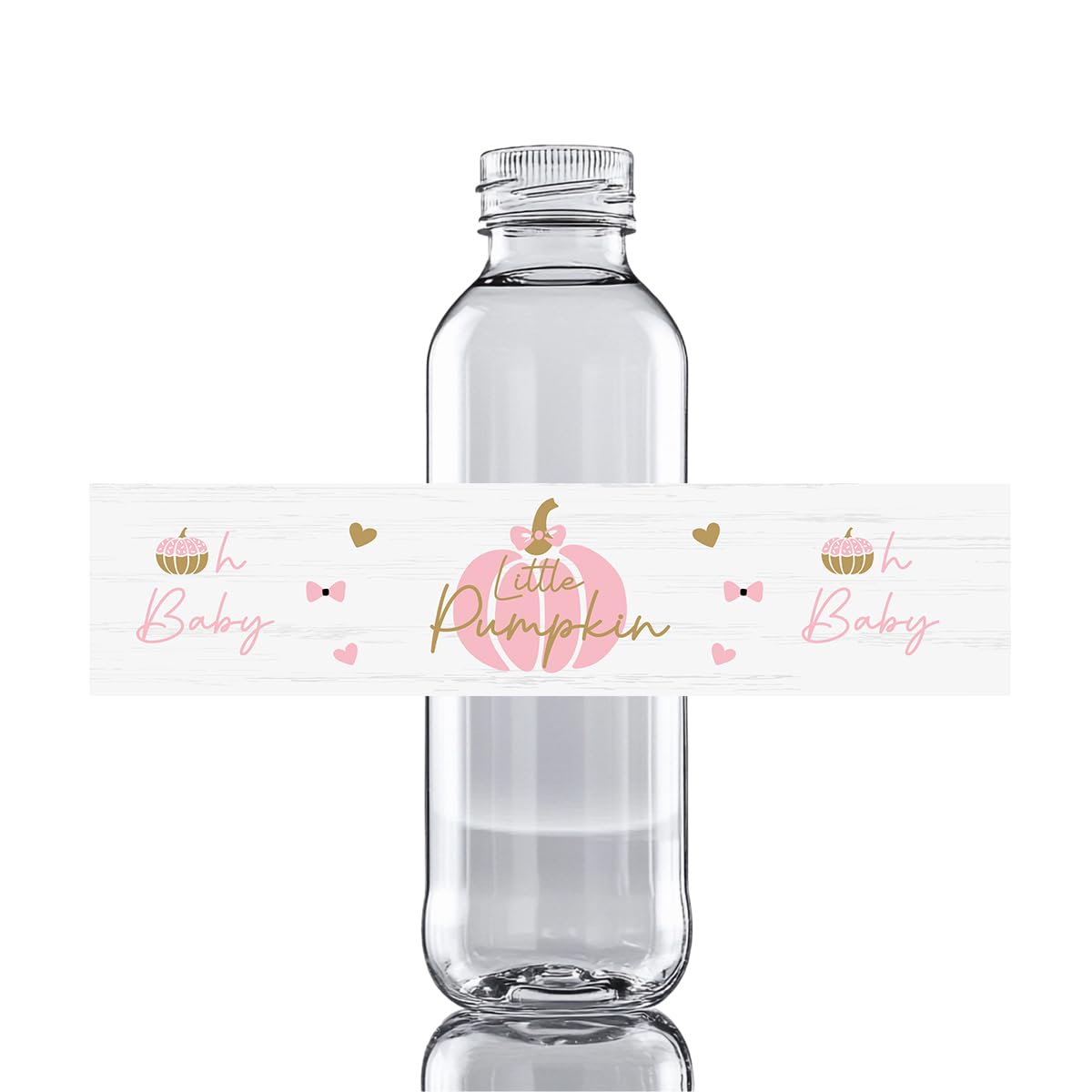 Photo 1 of 100 Pcs Pink Little Pumpkin Baby Shower Decorations, Pink Fall Pumpkins Baby Shower Water Bottle Labels for Gender Reveal Birthday Party Drink Stations A 01