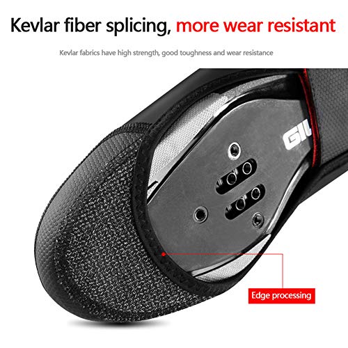 GIYO Cycling Shoe Covers Neoprene Waterproof,S-XXL Winter Proof PU Leather Thermal Warm Full Bicycle Overshoes for Men Women Road Mountain Bike Booties - Thumbnail 3