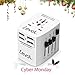 Travel Adapter Power Converter Plug with 4 USB Ports Smart Fast Charging International Travel Power Converter 230v to 110v for Europe, France,UK, Germany, Great for IPhone,Power Bank ,Laptops, iPad.