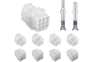 ainig ST6428 9 Pin Power Connector (4 Complete Sets), 2.13mm & Socket, 14-20 AWG Crimp Terminals, Compatible with MLX, 6.35mm